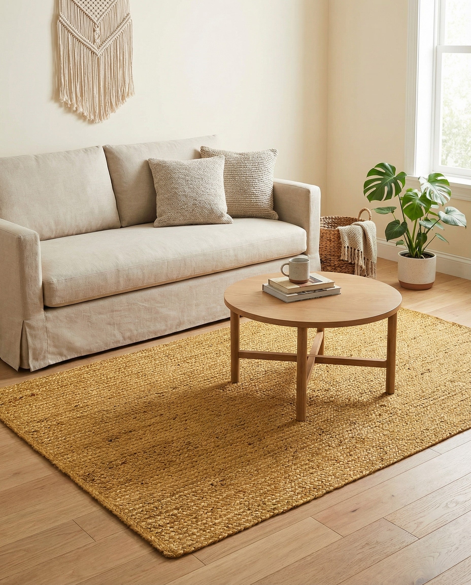  4' 1 x 6' 1  Hand Braided Jute Rug