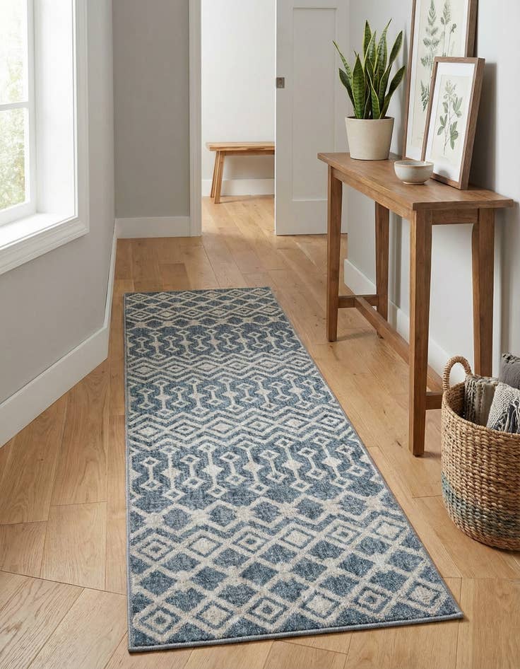 Detail image of 2' x 6' Eco Trellis Runner Rug