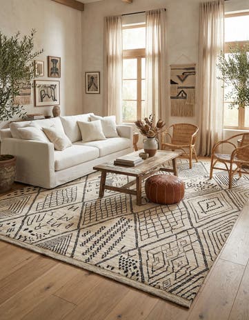 10' 7 x 14' 1 Hand Knotted Moroccan Wool Rug