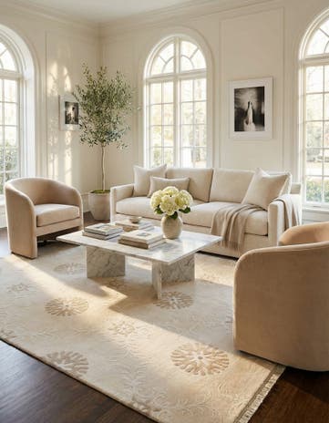 6' 11 x 9' 6 Hand Knotted Darya Wool Rug