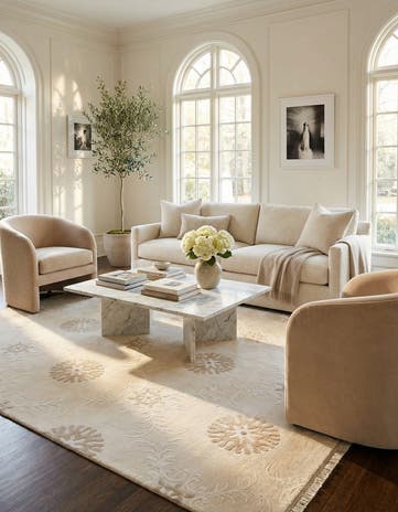 6' 11 x 9' 6 Hand Knotted Darya Wool Rug