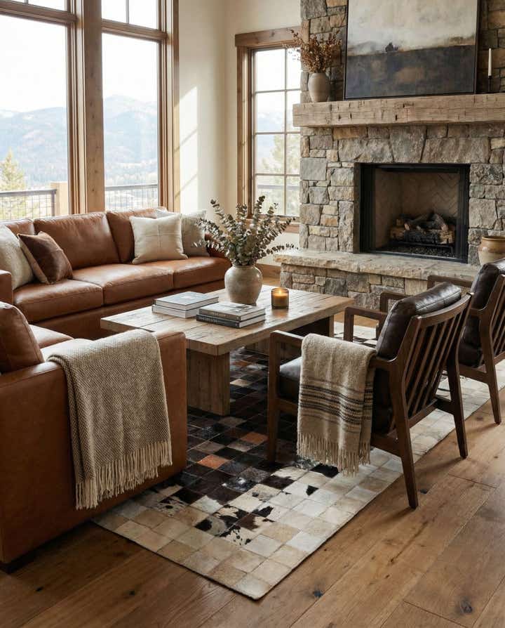 5' x 7' 9 Cowhide Stocks Rug