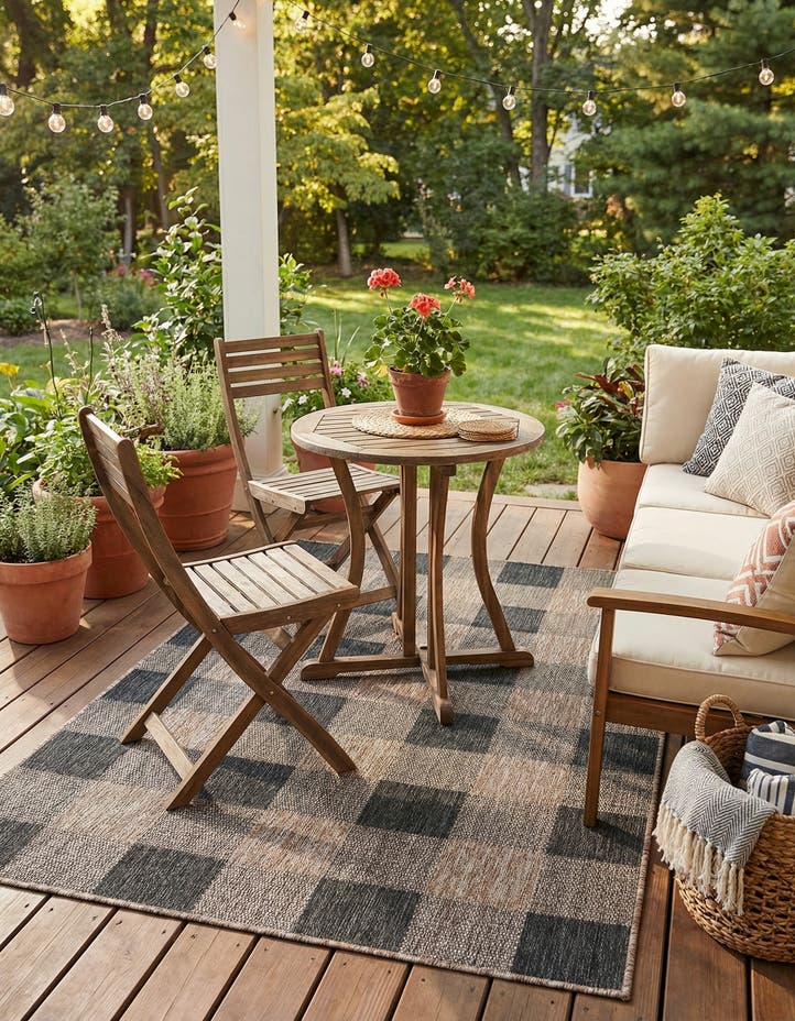 4' x 6' Easy-Clean Checkered Indoor / Outd...