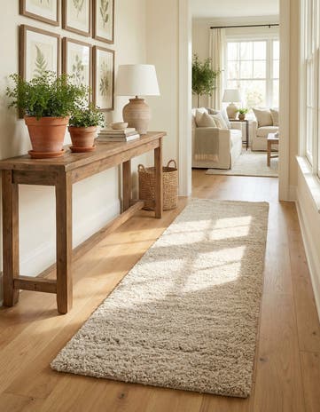 2' 7 x 13' Soft Solid Shag Runner Rug