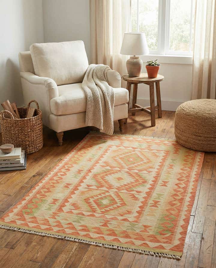 3' 2 x 5' Hand Woven Kilim Waziri Wool Rug