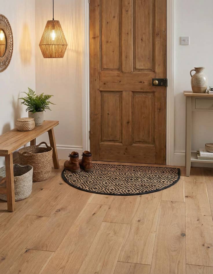 Detail image of 2' 2 x 3' 7  Hand Woven Braided Jute Hearth Rug