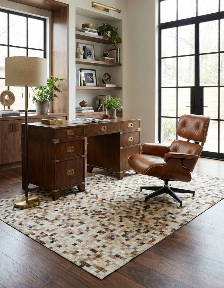 Detail image of  5' x 8' Cowhide Leather Rug