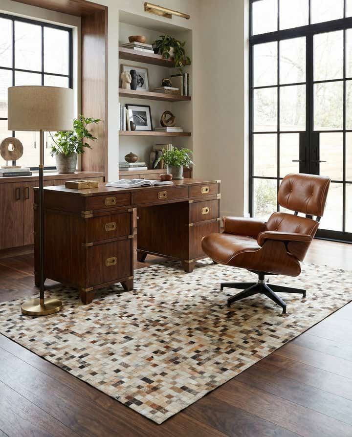 5' x 8' Cowhide Leather Rug