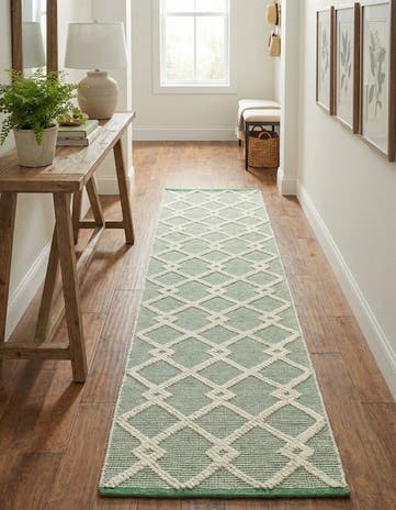 Mint Green Hand Knotted Jill Zarin Dorset Runner Rug