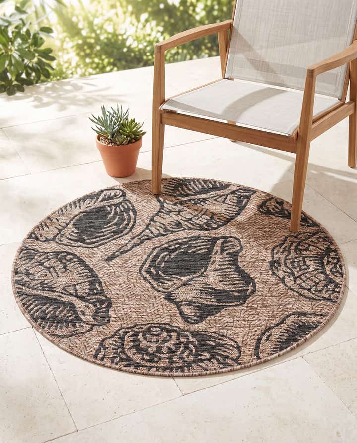 95cm x 95cm Leicht zu reinigen Coastal Innen- / Aussenbereich Rund Teppich