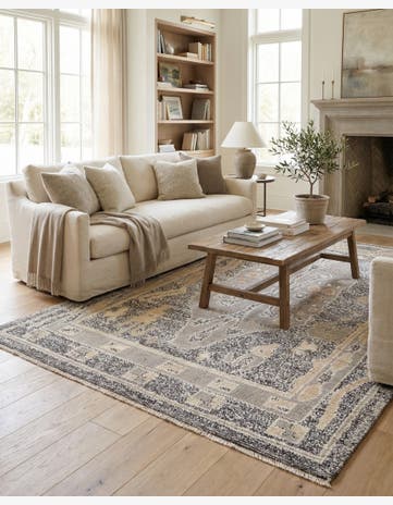 5' 1 x 8' Hand Knotted Oushak Wool Rug
