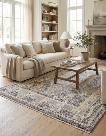 5' 1 x 8' Hand Knotted Oushak Wool Rug