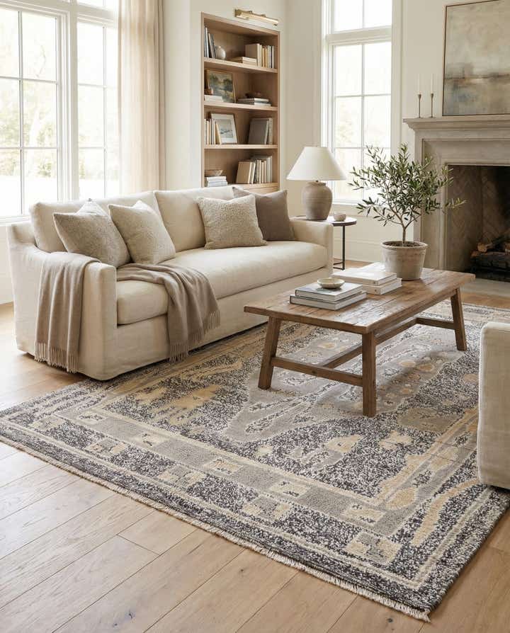 5' 1 x 8' Hand Knotted Oushak Wool Rug