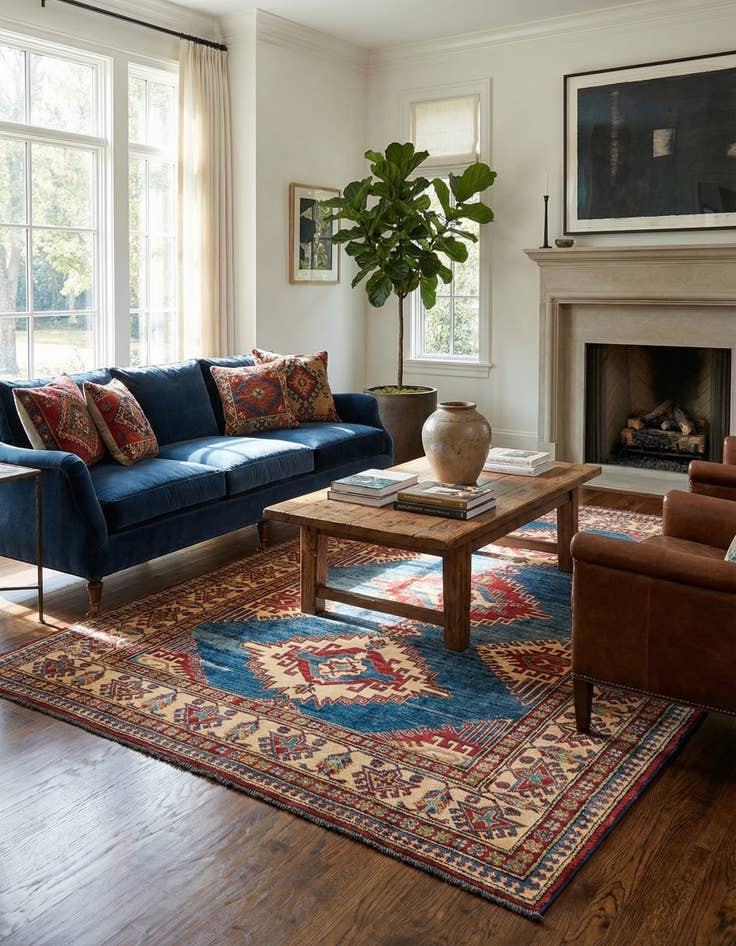 Detail image of 6' 3 x 8' 11  Hand Knotted Kazak Wool Rug