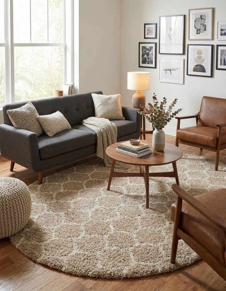 Detail image of  7' 10 x 10' Lattice Shag Oval Rug