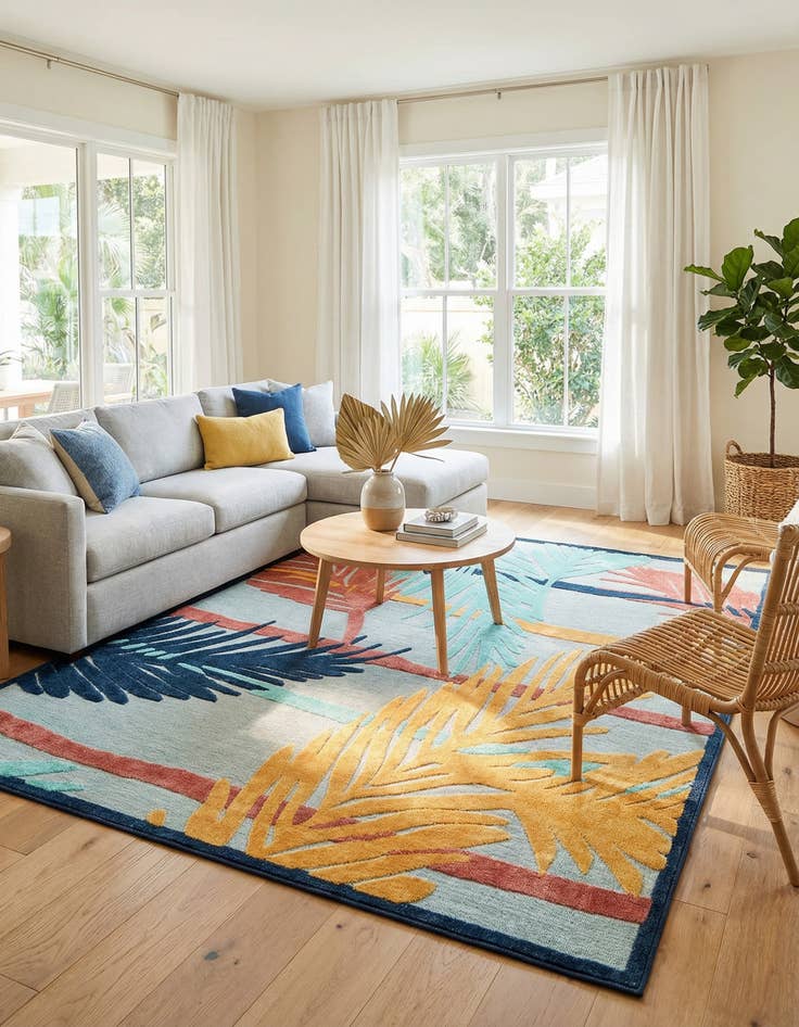 Detail image of 9' x 12'  Washable Belize Indoor / Outdoor Rug