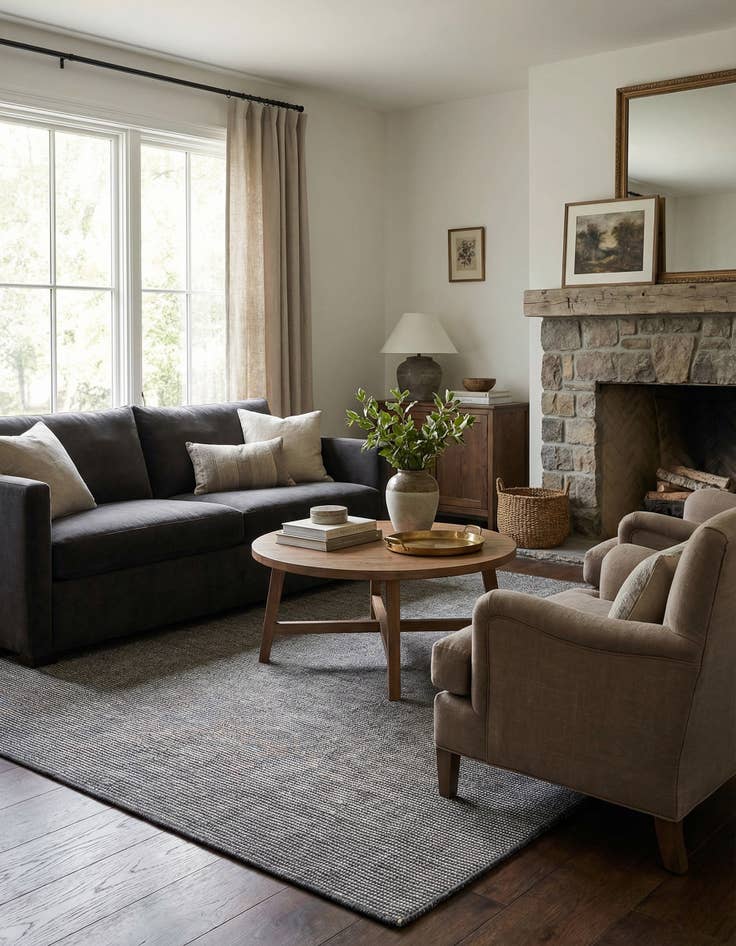 Detail image of  5' 1 x 8'  Hand Woven Jill Zarin English Manor Farmhouse Wool Rug