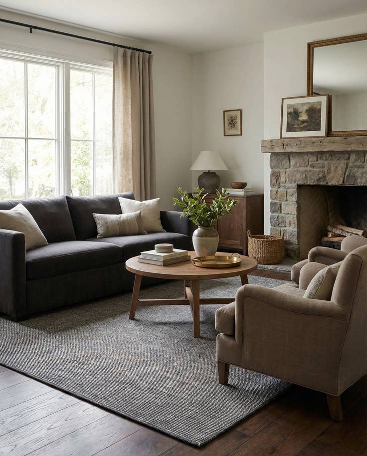 Detail image of 5' 1 x 8' Hand Woven Jill Zarin English Manor Farmhouse Wool Rug