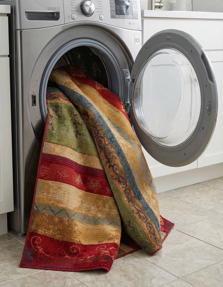 Detail image of  7' 10 x 7' 10  Washable Modern Indoor / Outdoor Square Rug