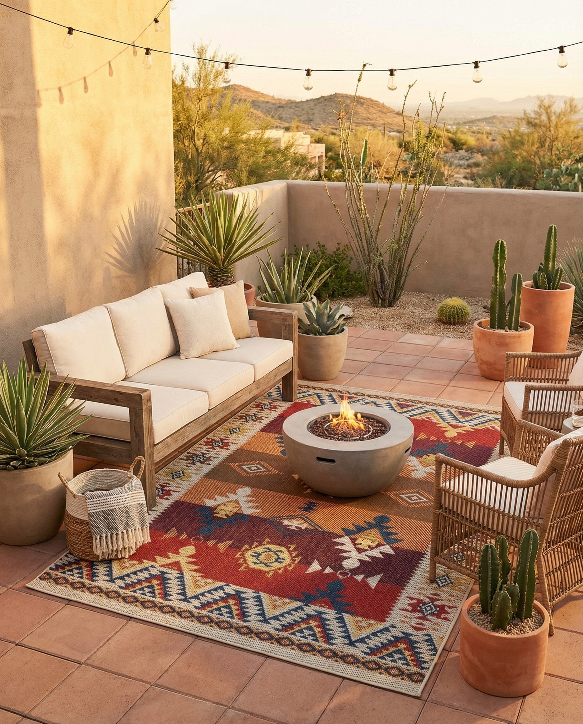  6' x 9'  Washable Baja Indoor / Outdoor Rug