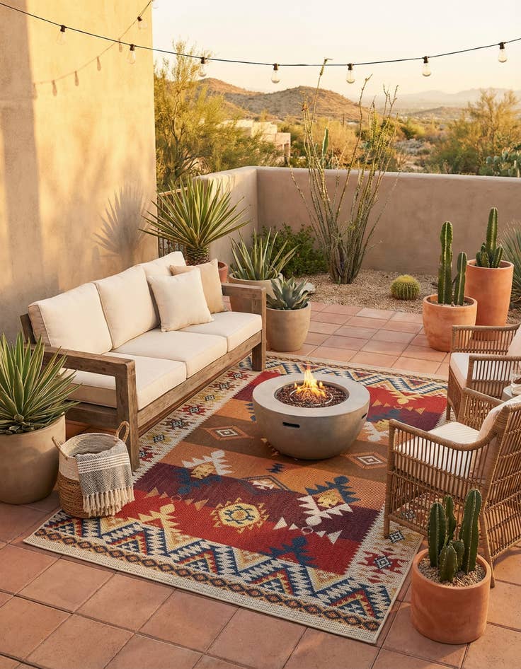 Detail image of 6' x 9'  Washable Baja Indoor / Outdoor Rug