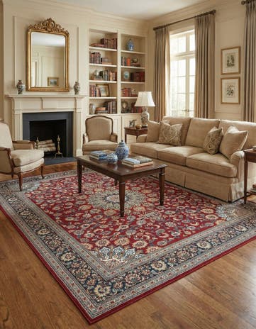 7' 10 x 10' Easy-Clean Traditional Indoor / Outdoor Rug