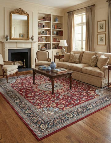 7' 10 x 10' Easy-Clean Traditional Indoor / Outdoor Rug