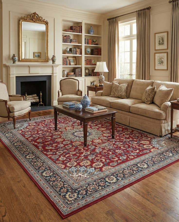 Detail image of 7' 10 x 10' Easy-Clean Traditional Indoor / Outdoor Rug