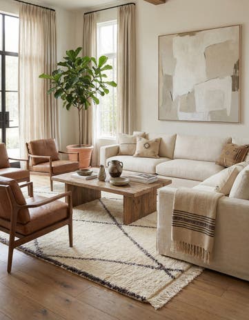 6' 5 x 10' Hand Knotted Moroccan Wool Rug