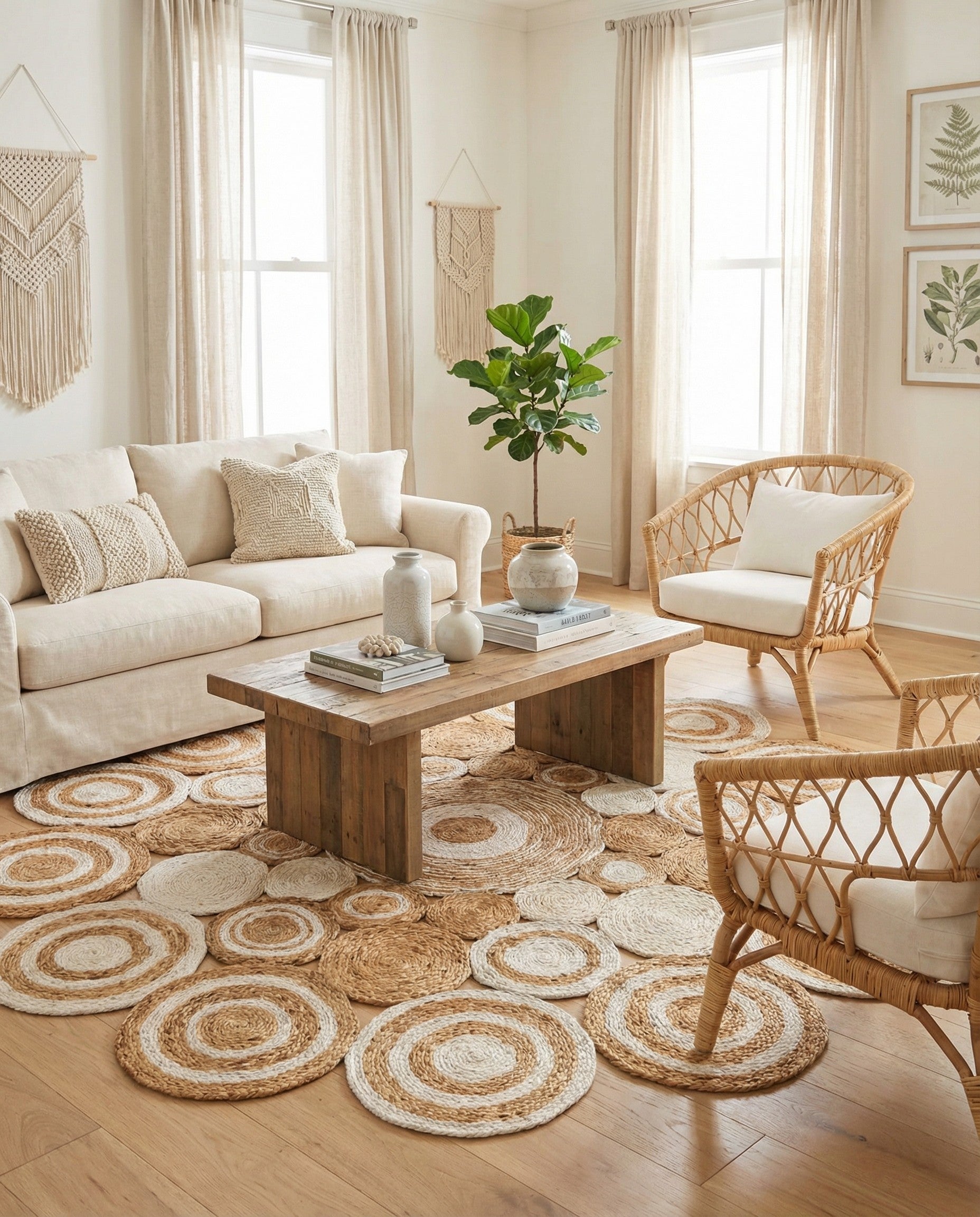  6' 1 x 6' 1  Hand Braided Jute Round Rug