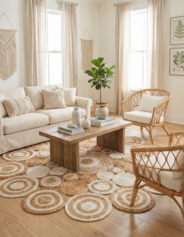 6' 1 x 6' 1 Handmade Braided Jute Round Rug