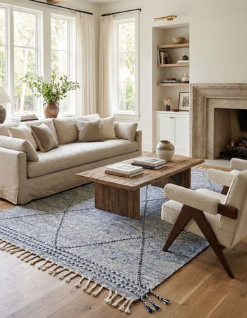 6' 4 x 10' 3 Hand Knotted Moroccan Wool Rug