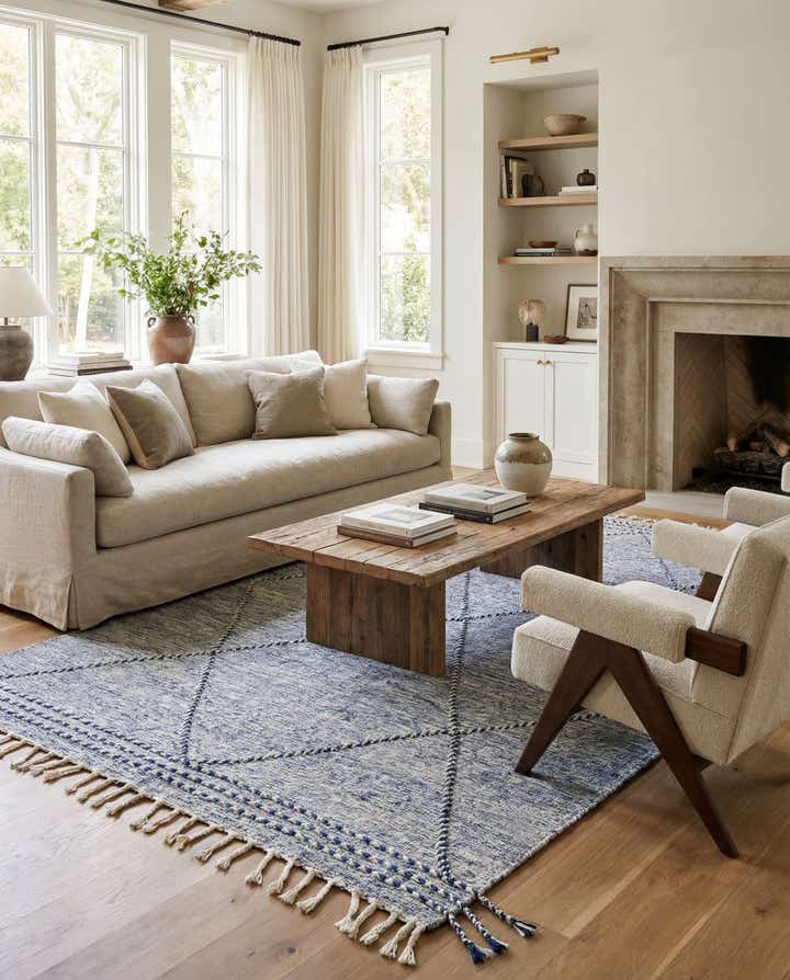 6' 4 x 10' 3 Hand Knotted Moroccan Wool Rug