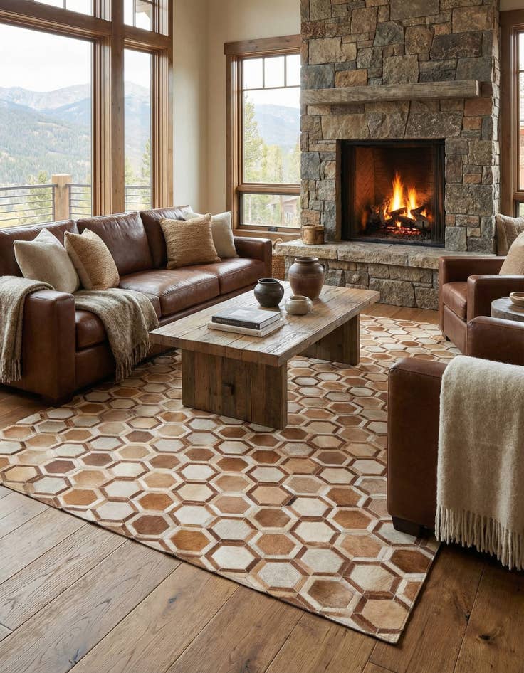 Detail image of 5' 2 x 8' Cowhide Rug