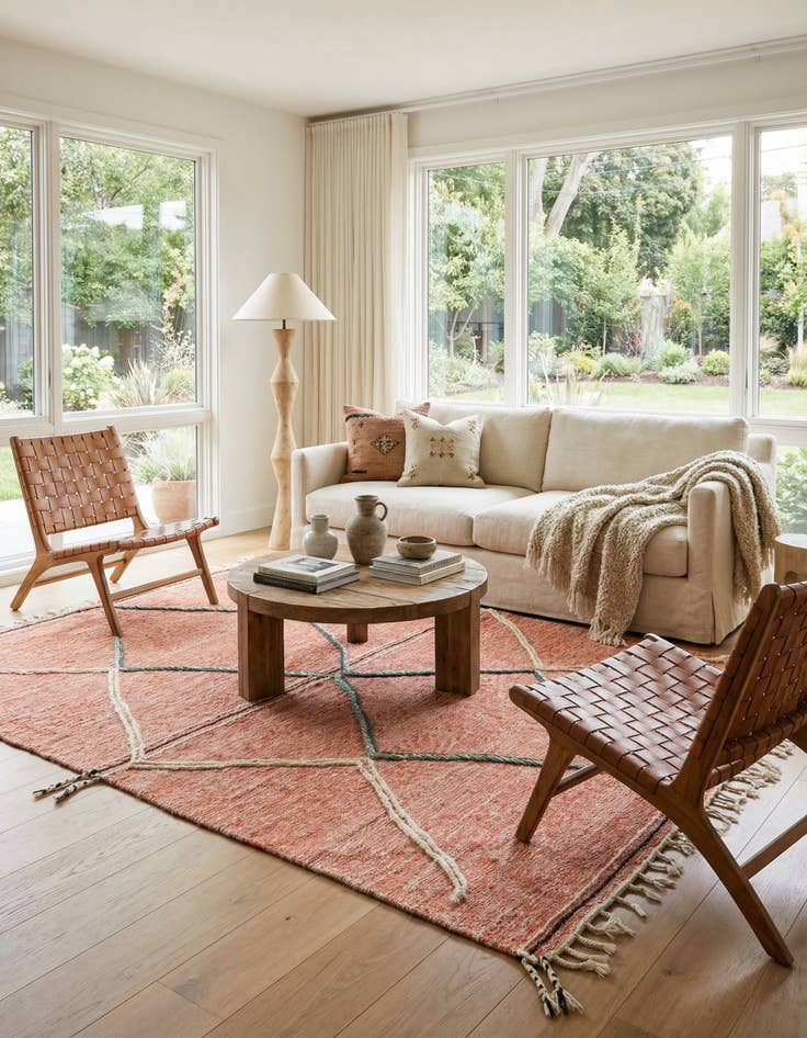 Detail image of 6' 7 x 10' 4  Hand Knotted Moroccan Wool Rug