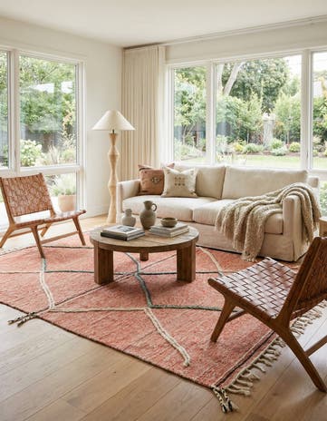 6' 7 x 10' 4 Hand Knotted Moroccan Wool Rug