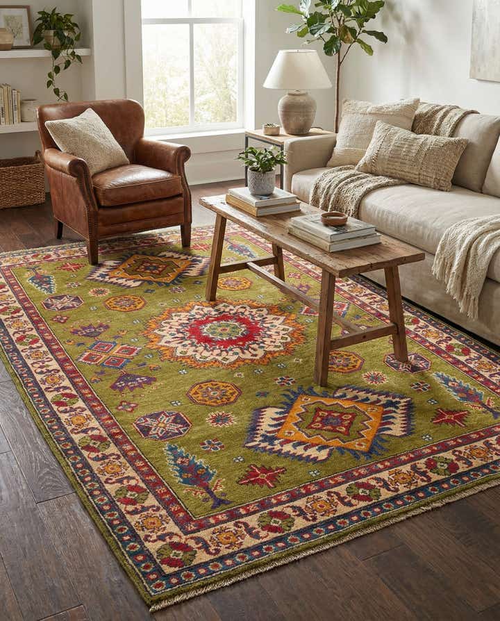4' x 6' 2 Hand Knotted Kazak Rug