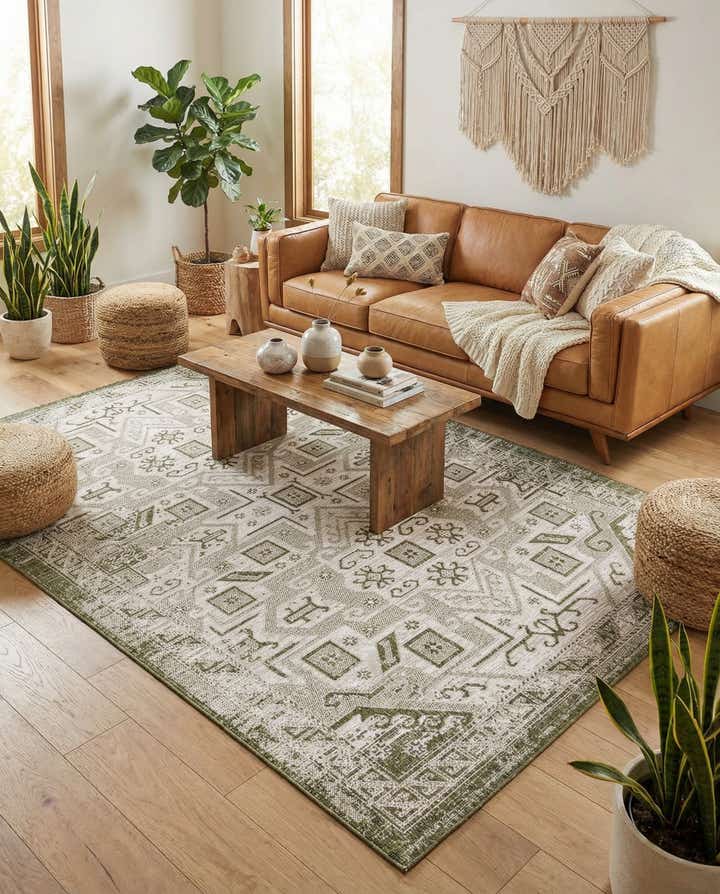 6' x 9' Easy-Clean Aztec Indoor / Outdoor Rug