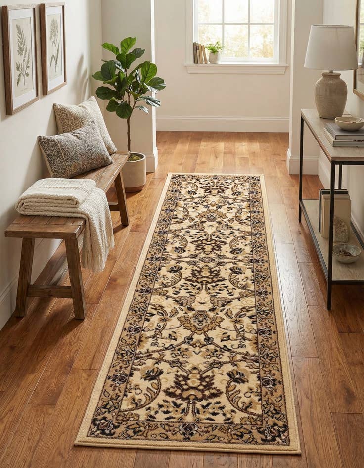 Detail image of 2' x 8' 2 Kashan Design Runner Rug