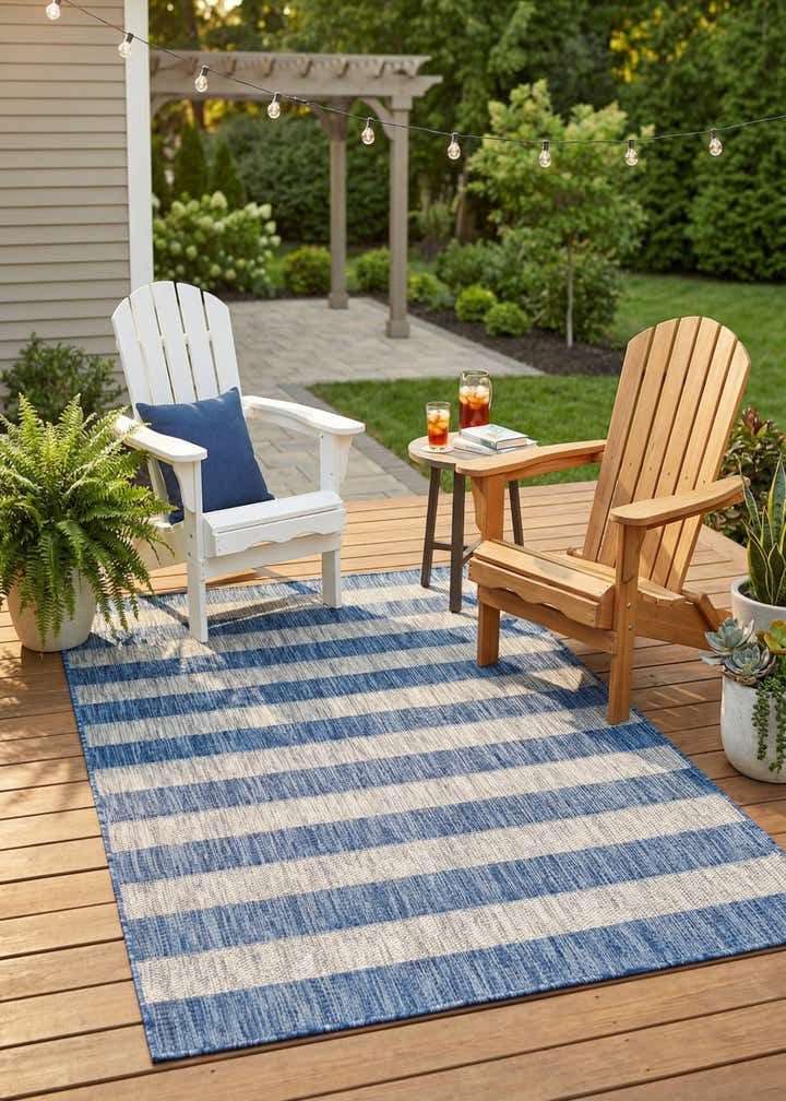 4' x 6' Easy-Clean Ribbon Indoor / Outdoor Rug