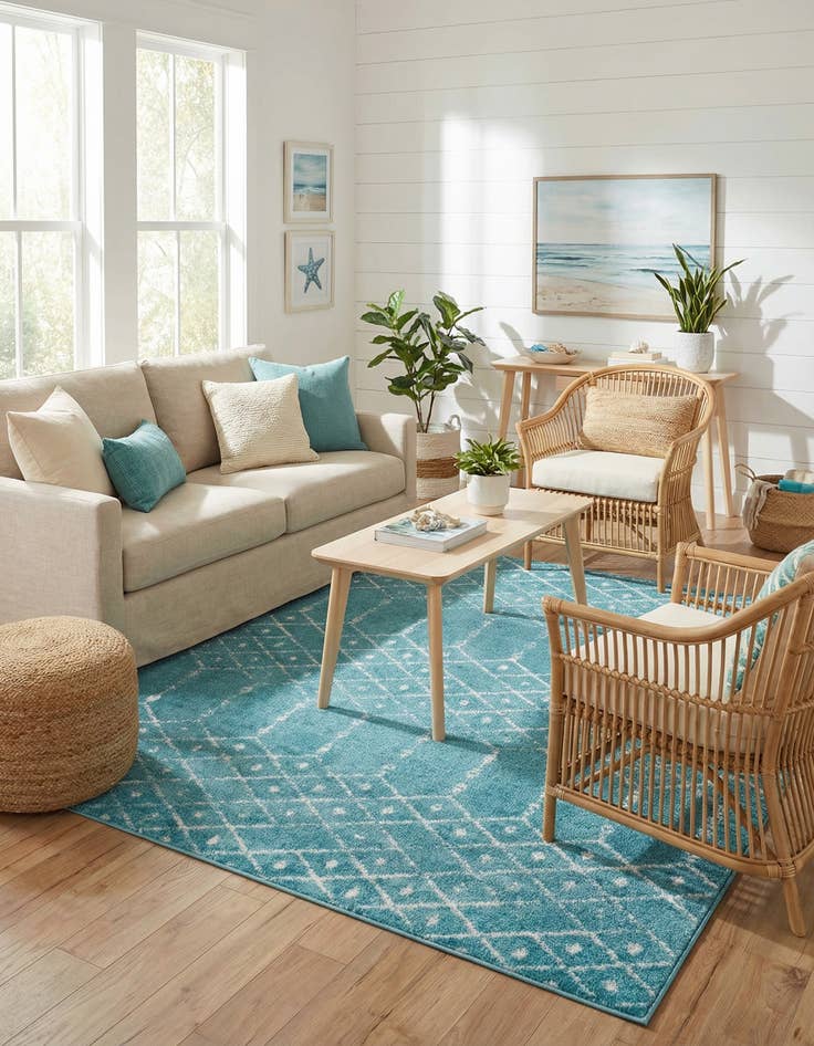 Detail image of 7' 10 x 7' 10 Paxon Trellis Square Rug