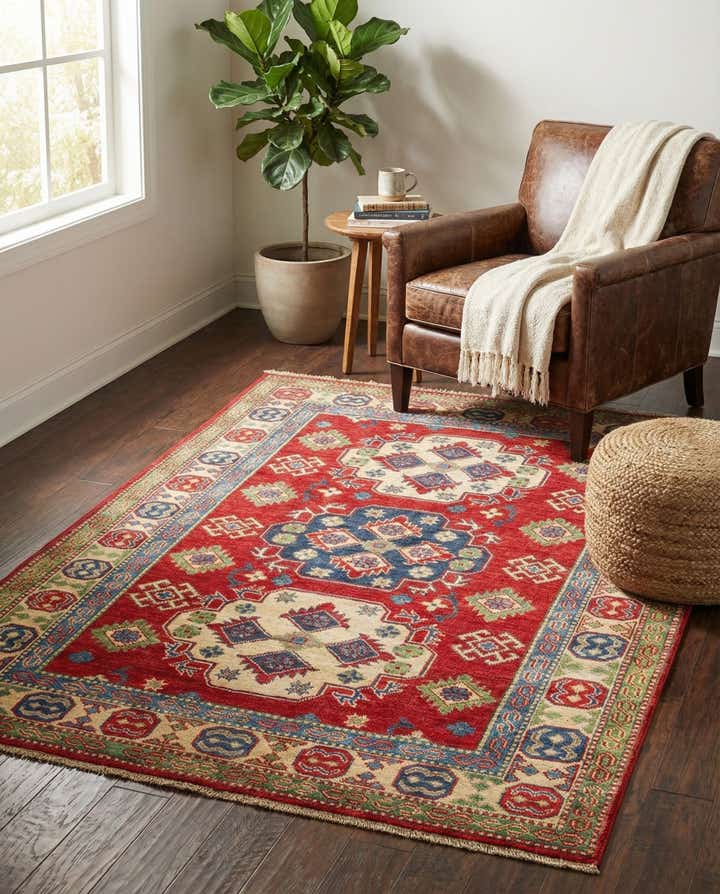 4' x 6' Hand Knotted Kazak Rug