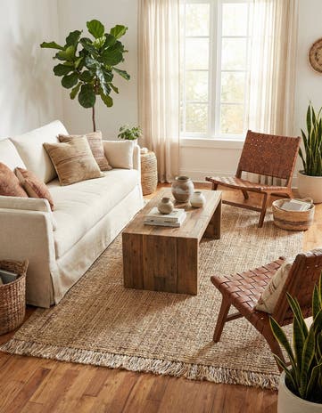 5' 1 x 8' Hand Woven Chunky Jute Rug