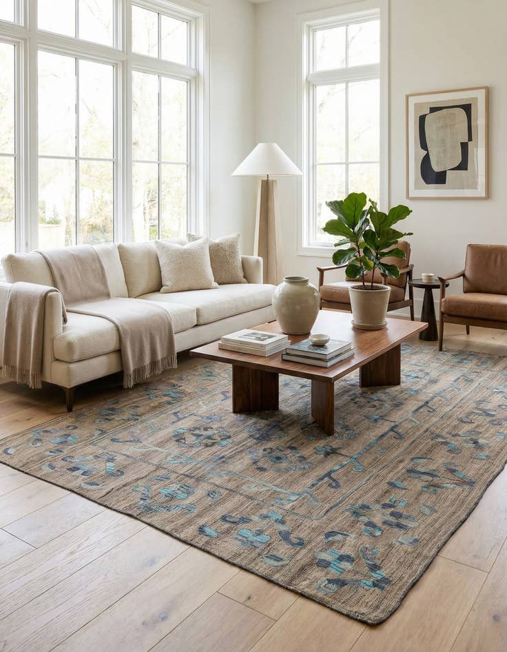 Detail image of 6' 7 x 8' 11  Hand Woven Kilim Modern Wool Rug