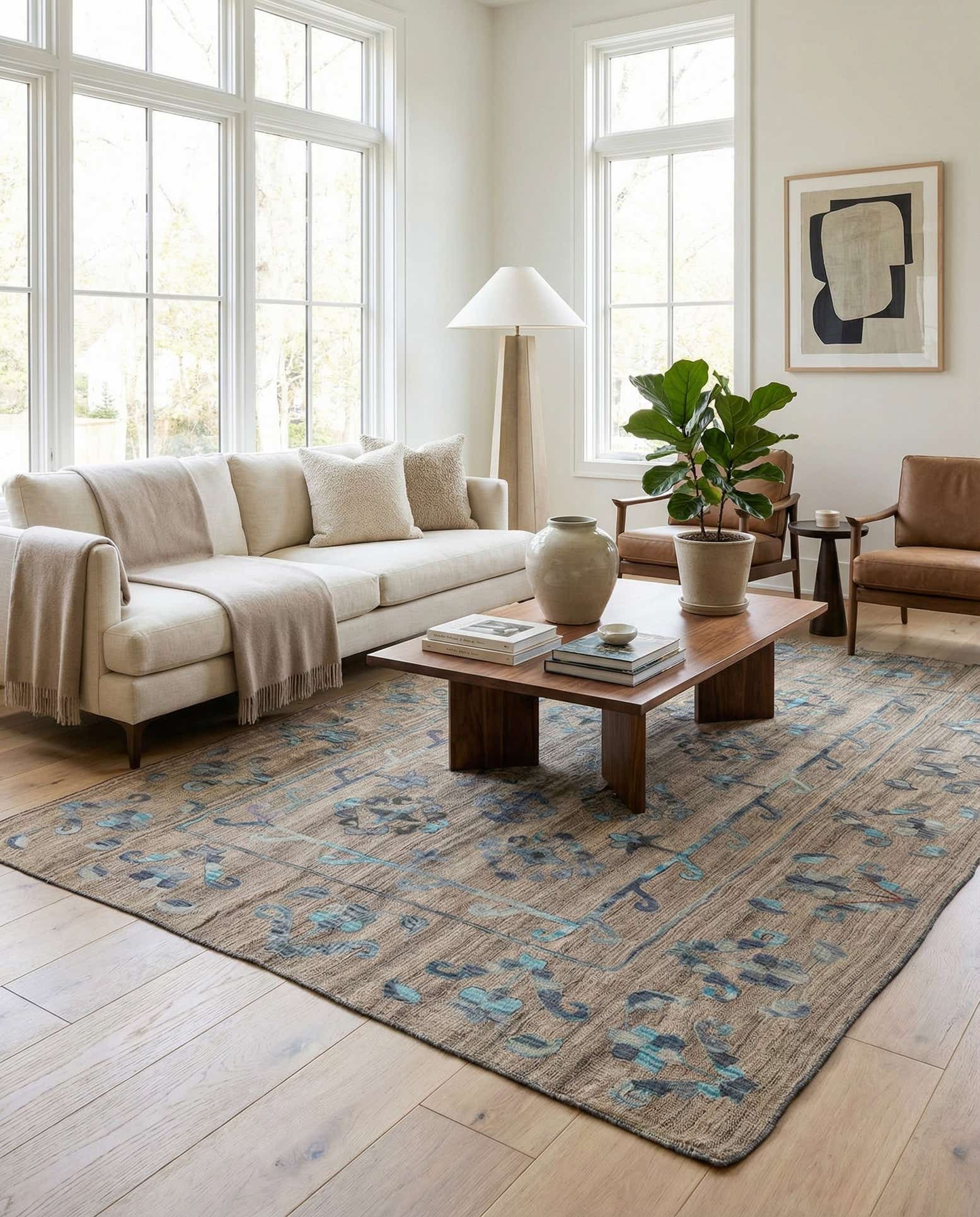 6' 7 x 8' 11 Hand Woven Kilim Modern Wool Rug