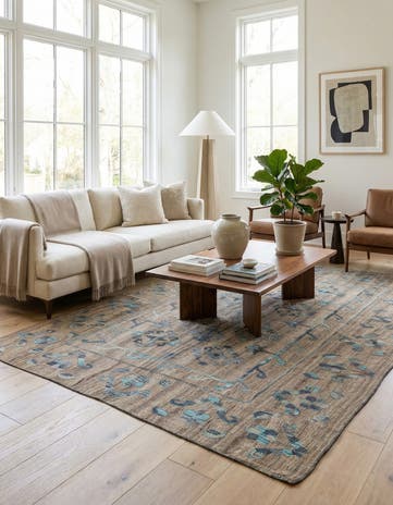 6' 7 x 8' 11 Hand Woven Kilim Modern Wool Rug