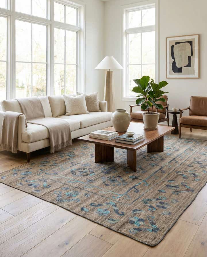 6' 7 x 8' 11 Hand Woven Kilim Modern Wool Rug