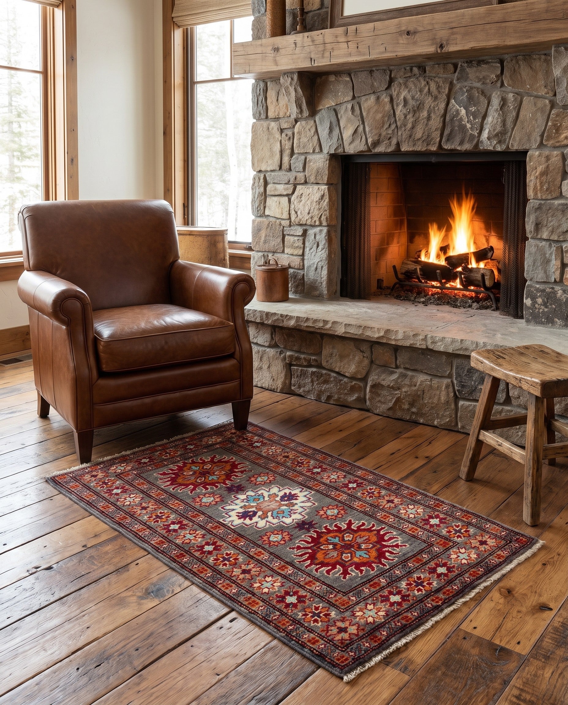 2' x 3' 3 Hand Knotted Kazak Rug