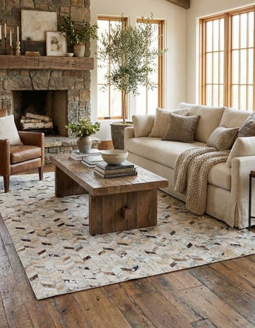 5' 4 x 7' 8 Cowhide Stocks Rug