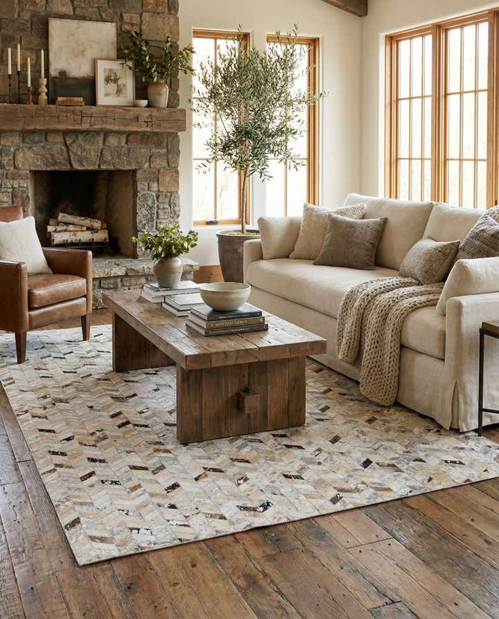 5' 4 x 7' 8 Cowhide Stocks Rug